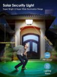 Picture of  Solar Lights, 190 LED Outdoor Garden Lights with Motion Sensor, Remote Control & 3 Modes, Waterproof IP65 Solar Security Lights for Yard & Pathway