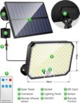 Picture of  Solar Lights, 190 LED Outdoor Garden Lights with Motion Sensor, Remote Control & 3 Modes, Waterproof IP65 Solar Security Lights for Yard & Pathway