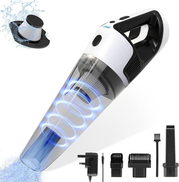 Picture of Cordless Handheld Vacuum Cleaner,  Mini Portable Rechargeable Dust Buster with 10000Pa Suction Power for Home & Car