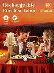 Picture of Elegant Rose Crystal Touch Lamp, Rechargeable & Dimmable Bedside LED Lamp with 3 Color Modes, Cordless & Portable Design for Bedroom, Living Room, and Gifts