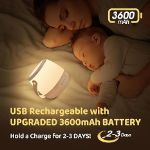 Picture of Portable Kids Night Light with 12 White Noises & 35 RGB Modes, Dimmable USB Rechargeable Baby Night Lamp with Timer & Handle for Newborns, Kids, and Adults