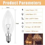 Picture of 6 Pack E14 Dimmable Candle Bulbs, C35 SES 40W Small Screw Light Bulbs, Clear, 2700K Warm White, 230V | Energy Class F