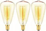 Picture of E14 40W Vintage Edison Light Bulb, Dimmable Retro Filament ST48 Decorative Bulbs, Amber Glass, Warm White 2700K, Pack of 3 | Energy Class F