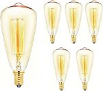 Picture of E14 40W Vintage Edison Dimmable Light Bulbs, ST48 Retro Filament Candle Bulbs, Warm White 2700K, 6-Pack