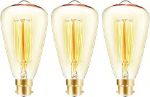 Picture of B22 Bayonet Edison Light Bulbs, 40W ST48 Vintage Filament Bulbs, Dimmable Warm White 2700K, Amber Antique Decorative Bulbs, 3 Pack