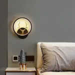 Picture of Modern Black LED Wall Sconce – 12W, 3-Color Dimmable Light | Stylish Wall Lamp for Bedroom, Living Room & Hallway