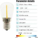 Picture of E14 LED Fridge Light Bulb, 1W E14 SES Fridge LED Light Bulbs Salt Lamp Bulbs Equivalent to 6W Halogen Lamp