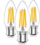 Picture of B22 LED Candle Bulbs, 4W Dimmable Filament Candle Light, 2700K Warm White, Bayonet Cap C35 Bulb, 3-Pack