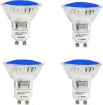 Picture of 5W GU10 Blue LED Spotlight Bulbs, Recessed Ceiling Lighting, Ambient Decorative Mood Light,  4 Pack [Energy Class F]