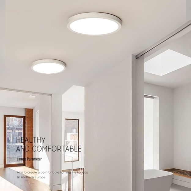 Picture of Flush Mount Ceiling Lamp, Modern Round LED Ceiling Light, 24W 30cm, Warm, Natural, and Daylight Options, for Hallway, Corridor, Kitchen, Bedroom, Utility Room