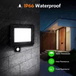 Picture of 50W LED Security Floodlight with PIR Motion Sensor, IP66 Waterproof Outdoor Spot Light for Garden & Driveway