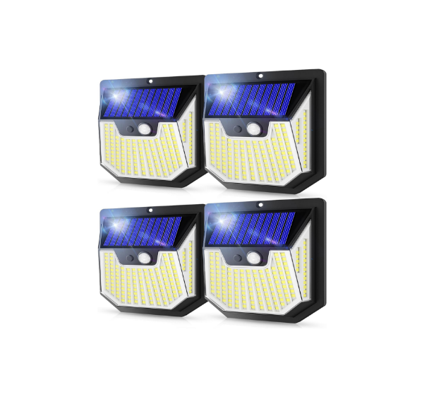 Picture of Outdoor Solar Garden Lights Super Bright Wireless 159 LED Solar Wall Lights 270° Wide Angle Solar Motion Sensor Lights IP65 Waterproof Outside Solar Powered Flood Lighting