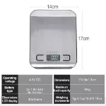 Picture of 10kg Digital Stainless Steel Kitchen Food Weighing Scale with LCD Display, Precision Electronic Cooking Scale