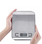 Picture of 10kg Digital Stainless Steel Kitchen Food Weighing Scale with LCD Display, Precision Electronic Cooking Scale