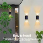 Picture of 8-Pack LED Solar Wall Lights,  Up & Down Outdoor Security Lamps for Garden, Street & Home 