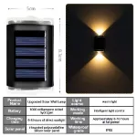 Picture of 8-Pack LED Solar Wall Lights,  Up & Down Outdoor Security Lamps for Garden, Street & Home 