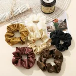 Picture of 6pcs Satin Scrunchies Hair Bands Silk Scrunchie Ties Ponytail Holder UK Pack Set