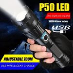 Picture of Super Bright LED Flashlight, High-Powered 990M Lumens Rechargeable Torch (IP67 Waterproof)