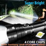 Picture of Super Bright LED Flashlight, High-Powered 990M Lumens Rechargeable Torch (IP67 Waterproof)