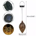 Picture of 2x Solar-Powered Moroccan LED Lanterns Hanging Outdoor Garden Lights for Decorative Landscape Lighting