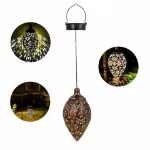 Picture of 2x Solar-Powered Moroccan LED Lanterns Hanging Outdoor Garden Lights for Decorative Landscape Lighting