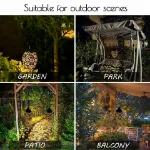 Picture of 2x Solar-Powered Moroccan LED Lanterns Hanging Outdoor Garden Lights for Decorative Landscape Lighting