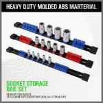 Picture of 6-Piece Socket Rail Storage Holder Organizer Set ,  1/2", 3/8", 1/4" Wall-Mount ABS Tray