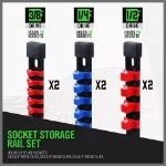 Picture of 6-Piece Socket Rail Storage Holder Organizer Set ,  1/2", 3/8", 1/4" Wall-Mount ABS Tray