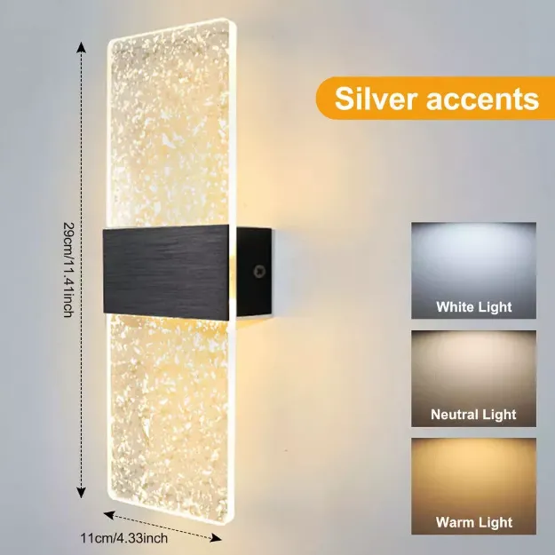 Picture of Modern LED Wall Light Up & Down Indoor Sconce Lamp Stylish Home Lighting Fixture for Bedroom & Living Room