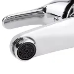 Picture of Modern Chrome Cloakroom Basin Mixer Tap – Mono Bathroom Sink Faucet with Fixings & Waste