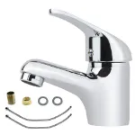 Picture of Modern Chrome Cloakroom Basin Mixer Tap – Mono Bathroom Sink Faucet with Fixings & Waste