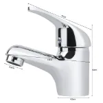 Picture of Modern Chrome Cloakroom Basin Mixer Tap – Mono Bathroom Sink Faucet with Fixings & Waste