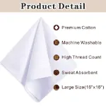 Picture of 12PCS Men’s Large White Cotton Handkerchiefs – Soft & Classic Square Hankies