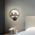 Picture of Modern LED Round Wall Lamp – 12W Deer Light with Three-Color Modes for Bedroom, Living Room, Hallway & More