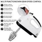 Picture of 7-Speed Electric Hand Mixer – Handheld Whisk & Egg Beater for Baking, Cream, and Cake Blending