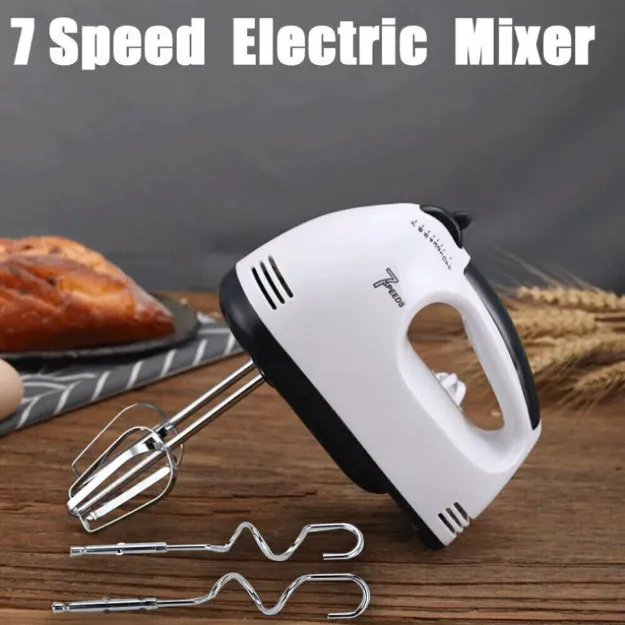 Picture of 7-Speed Electric Hand Mixer – Handheld Whisk & Egg Beater for Baking, Cream, and Cake Blending