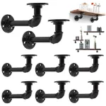 Picture of Industrial Pipe Shelf Brackets, Rustic Floating Wall Mount Storage Supports