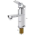 Picture of Modern Waterfall Bathroom Basin Tap – Chrome Mono Mixer with Waste for Sink & Cloakroom