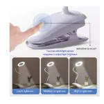 Picture of Rechargeable LED Clip-On Desk Lamp, Flexible Gooseneck Reading Light, USB Night Lamp with Clamp