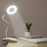 Picture of Rechargeable LED Clip-On Desk Lamp, Flexible Gooseneck Reading Light, USB Night Lamp with Clamp