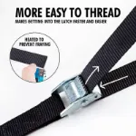 Picture of 6PCS 2.5M Heavy-Duty Ratchet Tie Down Straps Quick Release Cargo Securing Belts for Car Roof Racks & Transport