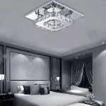 Picture of Modern Square LED Crystal Ceiling Light, Elegant 12W Chandelier for Living Room, Bedroom & Hallway