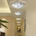 Picture of Modern Square LED Crystal Ceiling Light, Elegant 12W Chandelier for Living Room, Bedroom & Hallway