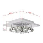 Picture of Modern Square LED Crystal Ceiling Light, Elegant 12W Chandelier for Living Room, Bedroom & Hallway