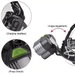 Picture of 20000LM Rechargeable LED Headlamp – 5X T6 Zoomable Head Torch with Adjustable Straps & USB Charging