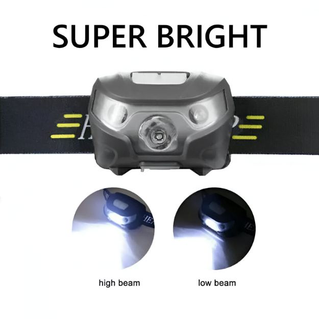 Picture of Super Bright Waterproof LED Head Torch – USB Rechargeable Headlamp for Fishing, Camping & Outdoor Use