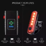 Picture of USB Rechargeable LED Bicycle Light Set, Front and Rear Mountain Bike Torch Lamps for Cycling Safety