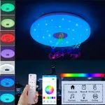 Picture of 48W RGB LED Ceiling Light with Bluetooth Speaker, Dimmable Music Lamp with Remote & App Control