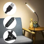 Picture of USB Clip-On LED Desk Lamp , Flexible Clamp Light for Reading, Bedside, and Night Use