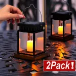 Picture of 2-Pack Solar-Powered Waterproof LED Hanging Lanterns , Outdoor Garden & Table Lamps